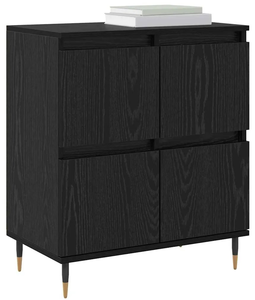 Oldalszekrények 3 pcs Musta tammi 180 x 35 x 70 cm Faanyag