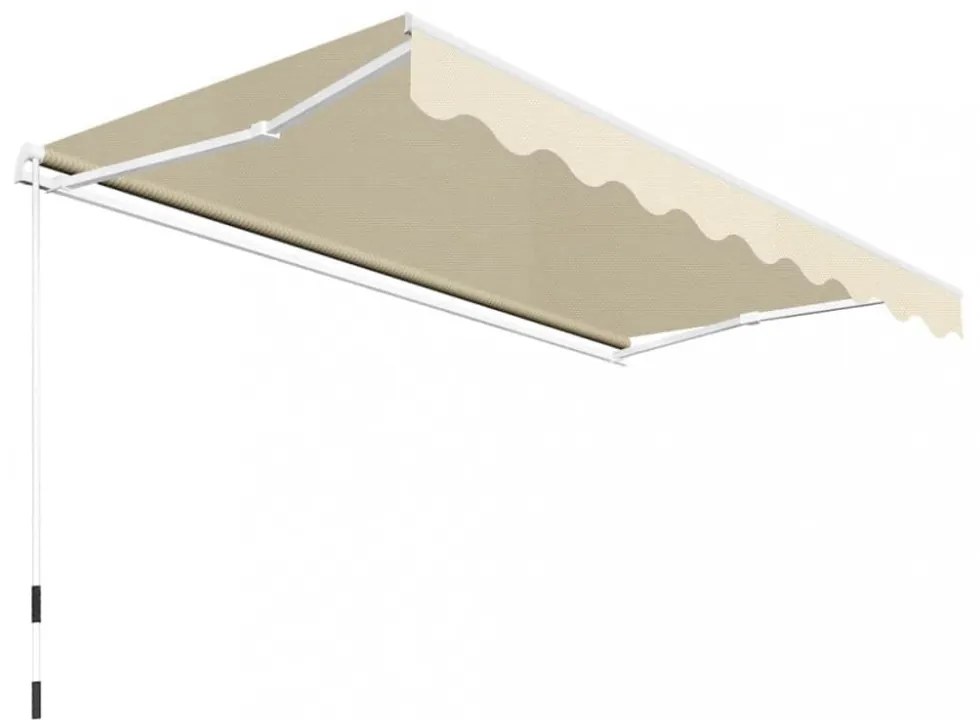 kézi működtetésű összecsukható napellenző, krémszínű, 300 cm