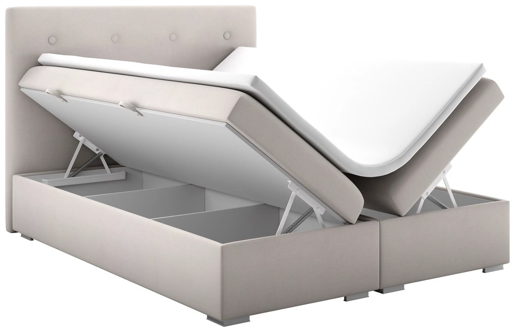 Franciaágy Boxspring 140 cm Rinoletto (bézs) (tárolóhellyel). Akció -17%. 1044313