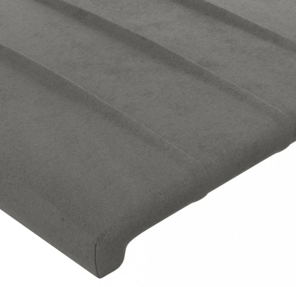 világosszürke bársony LED-es fejtámla 93 x 16 x 78/88 cm