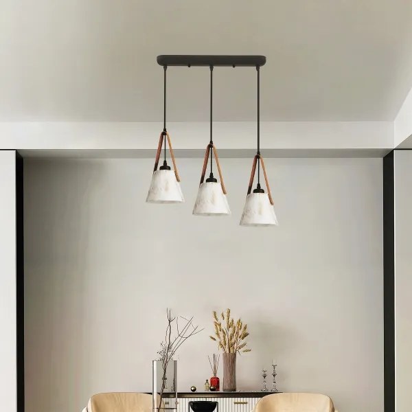 Csillár zsinóron 3xE27/40W/230V fehér