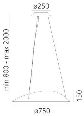 Artemide 1401010APP-LED Dimmelhető csillár zsinóron AMELUNA LED/41W/230V 3000K