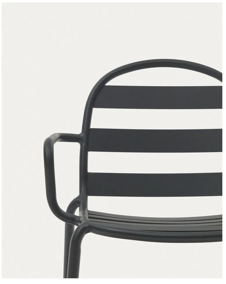 Sötétszürke fém kerti szék Joncols – Kave Home