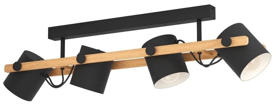 Fekete-natúr színű mennyezeti lámpa fém búrával 10x19 cm HORNWOOD – EGLO