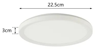 Brilagi - LED Fürdőszobai lámpa ULTRA SLIM LED/12W/230V átm. 22,5 cm fehér IP54