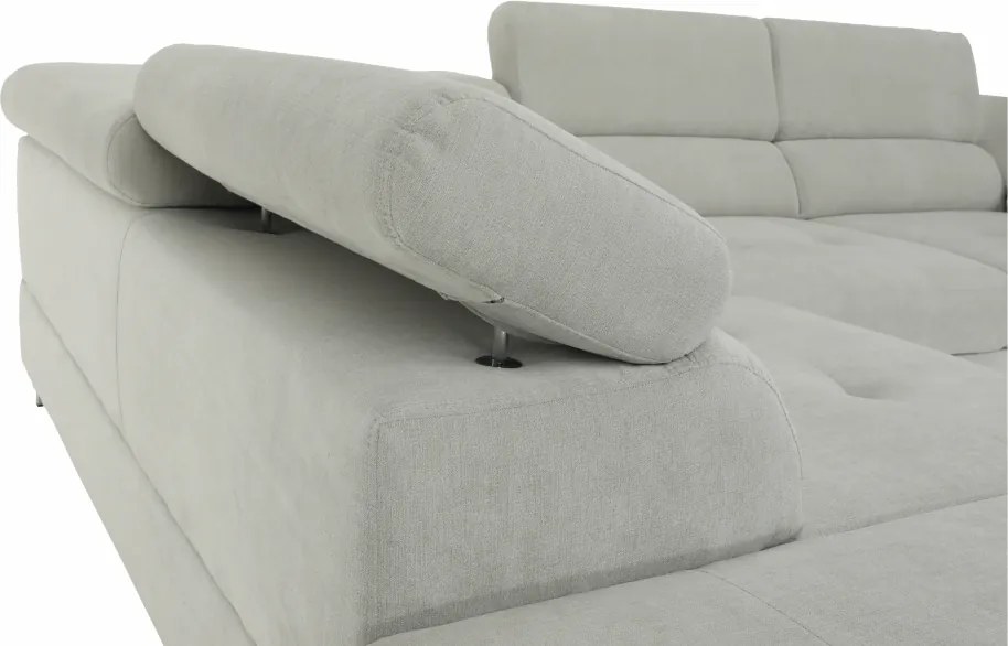 Ülőgarnitúra, világos szürke, szövet, balos, BUTON P