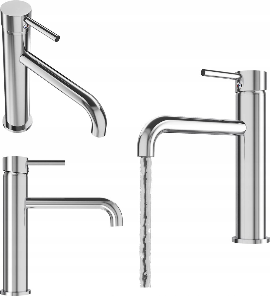 Fürdőszobai Pultra Szerelhető Mosdó Csaptelep Alacsony Króm Kivo Kerámia