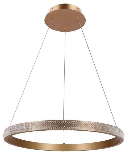 LED Csillár zsinóron HASHIM LED/34W/230V átm. 60 cm réz