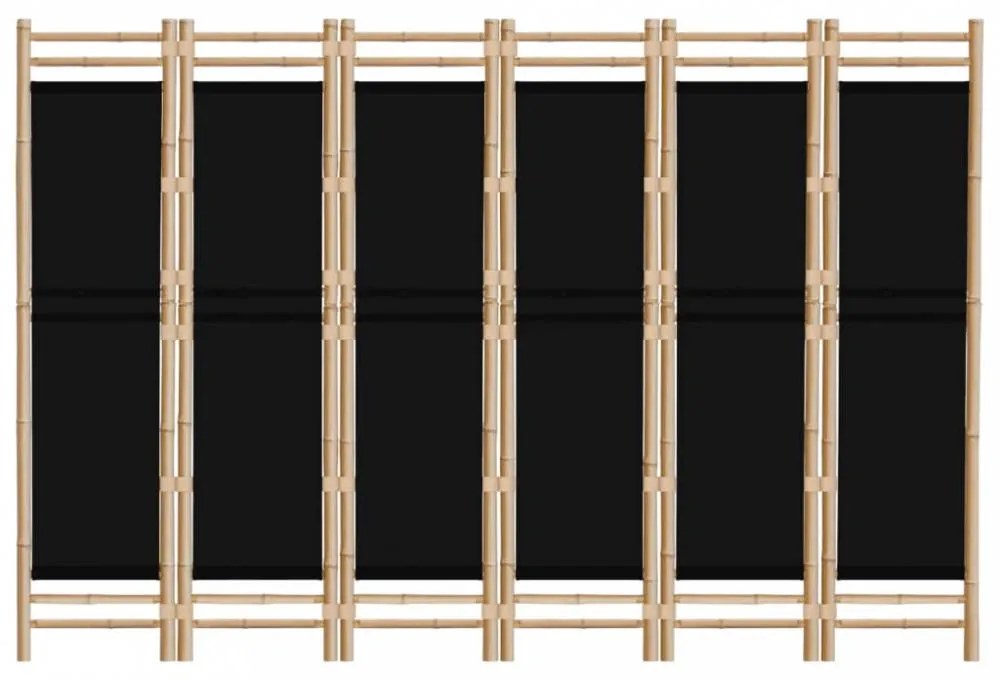 6 paneles összecsukható bambusz és vászon térelválasztó 240 cm