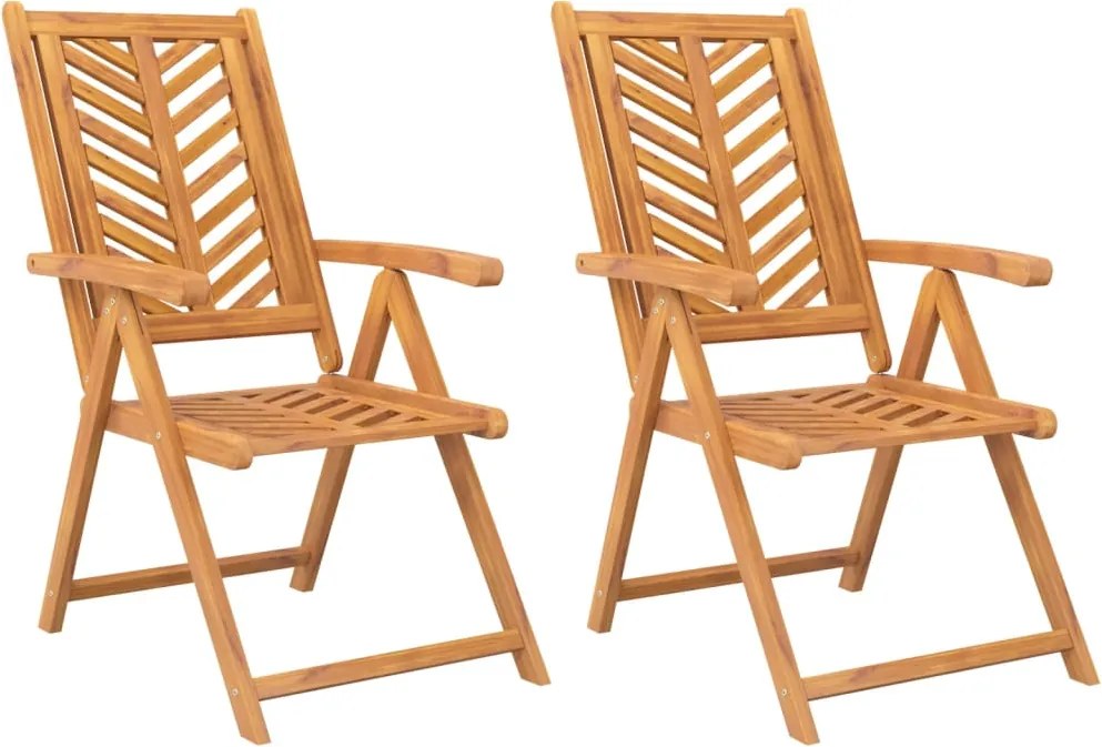 vidaXL 2 db tömör akácfa dönthető kerti szék