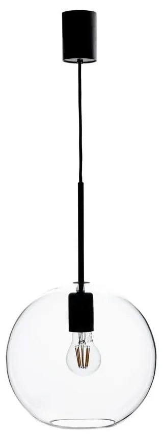 Fekete függőlámpa üveg búrával 25x25 cm Patera - Markslöjd