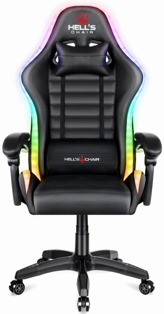 Gamer szék HC-1003 LED RGB - fekete