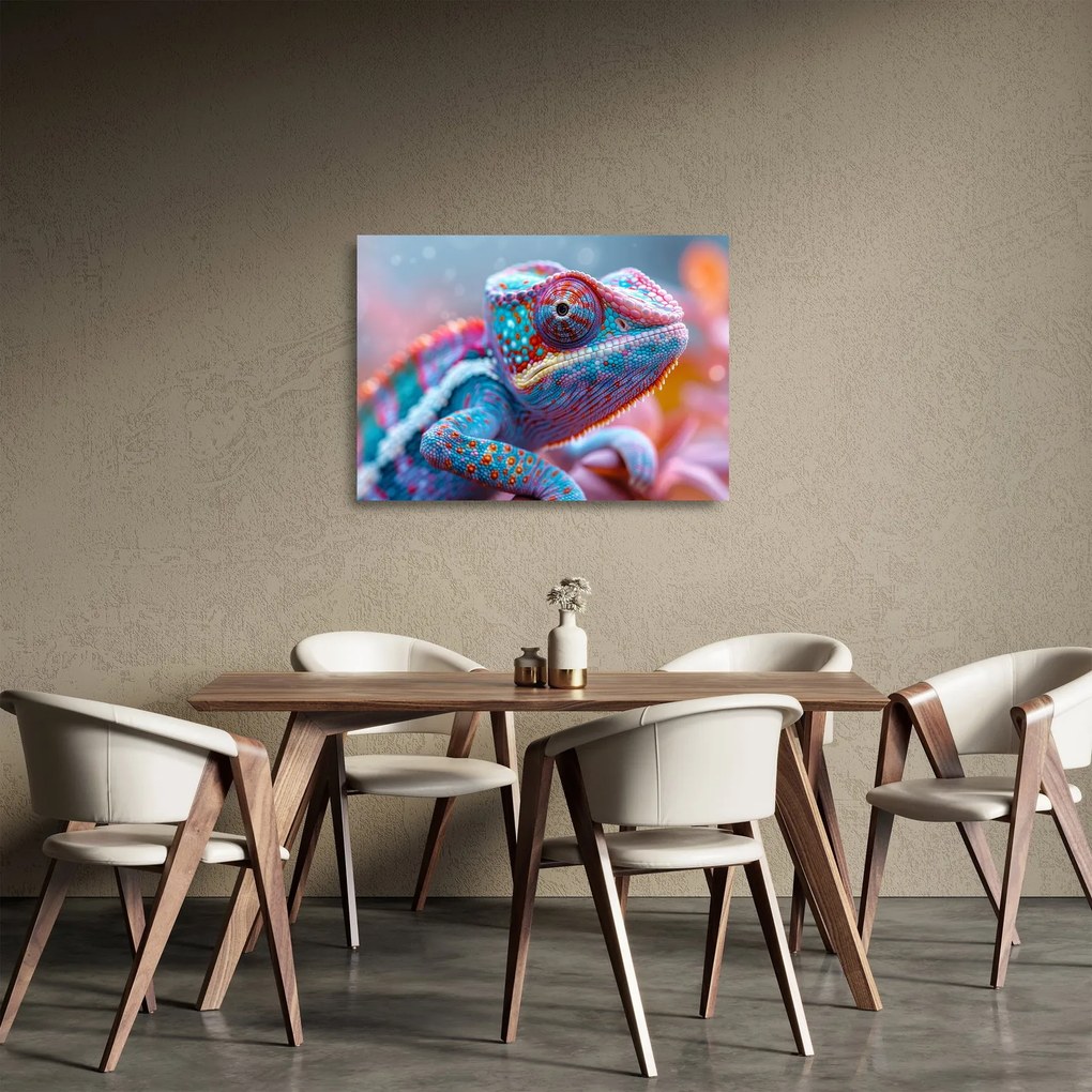 Üveg kép - Színes kaméleon (70x50 cm)