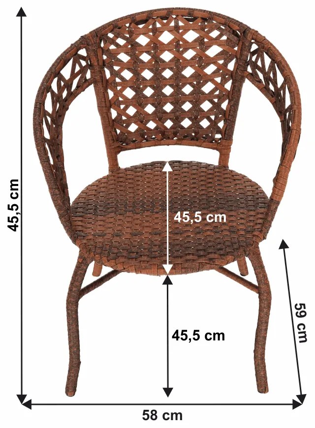 Kerti rattan garnitúra 1+2, JARUB, barna