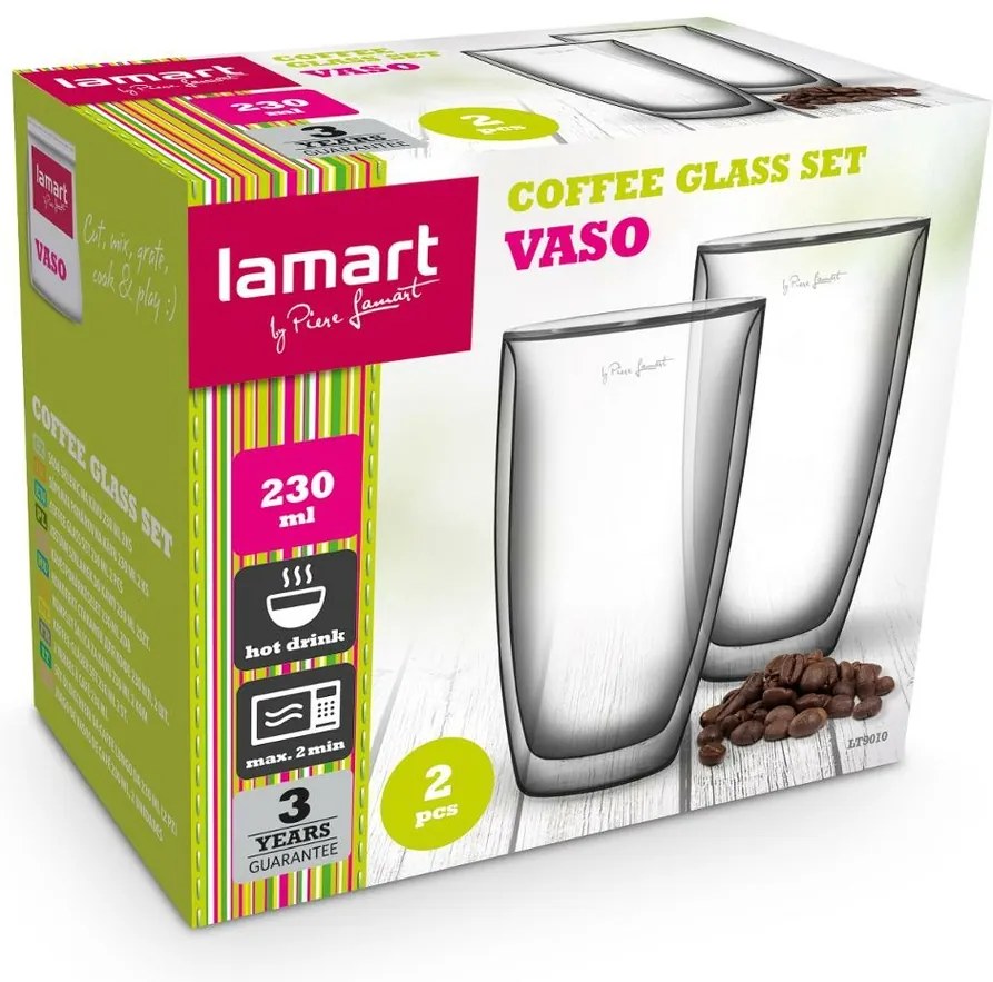 Lamart LT9010 Coffee Vaso pohárkészlet, 230 ml, 2db