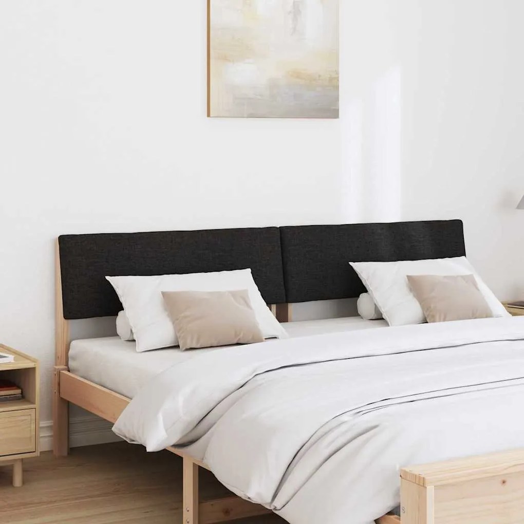 Kárpitozott fejtámla Fekete 180 cm Tömör fenyőfa