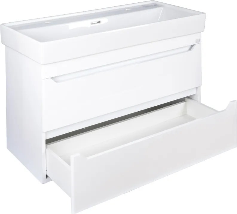 TMP SHARP 100 fali fürdőszobabútor - CeraStyle SHARP - 37600 DUPLA csaplyukas mosdóval - 100 x 48 cm