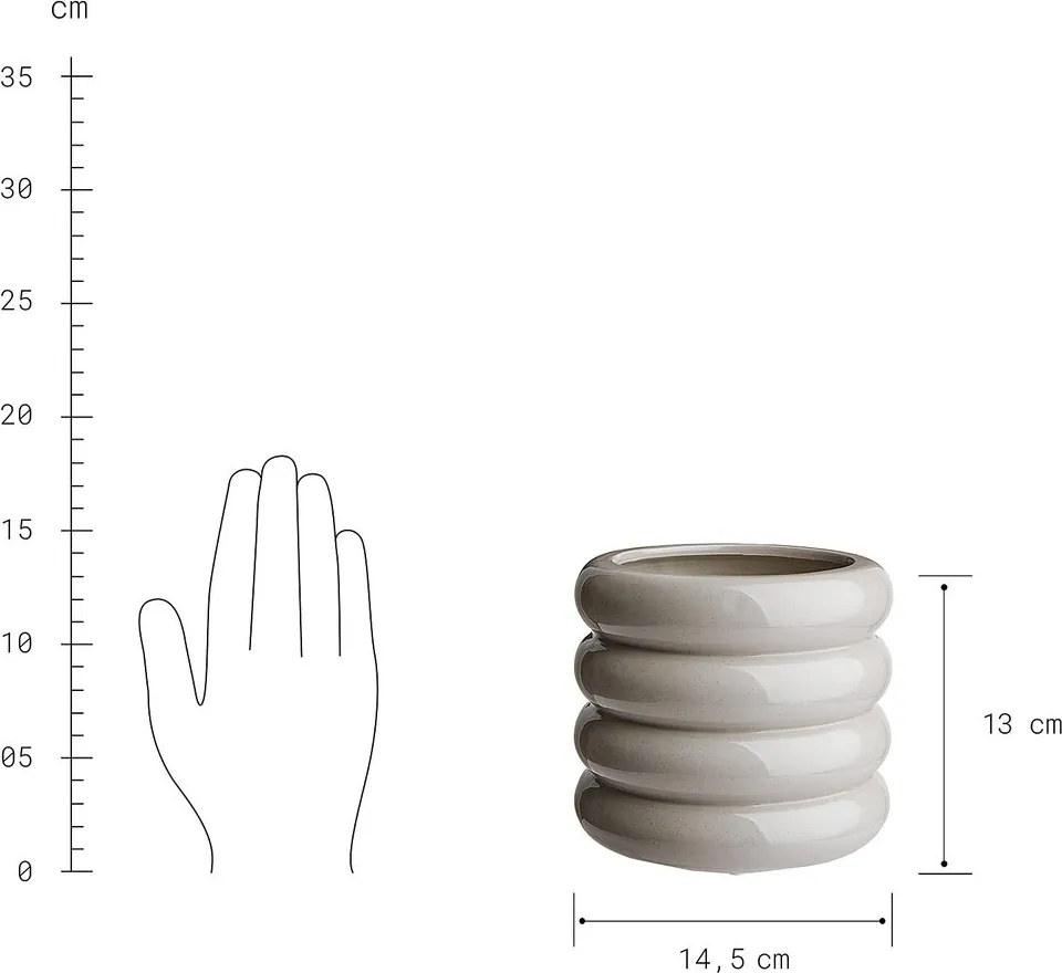 HOOP kaspó, szürke Ø14cm