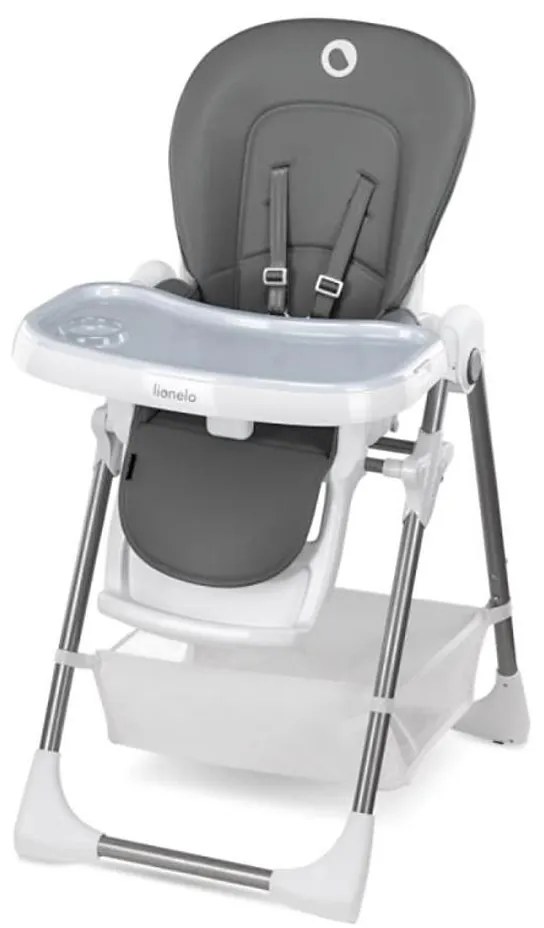 Lionelo - Gyermek étkezőszék LINN PLUS fehér/szürke