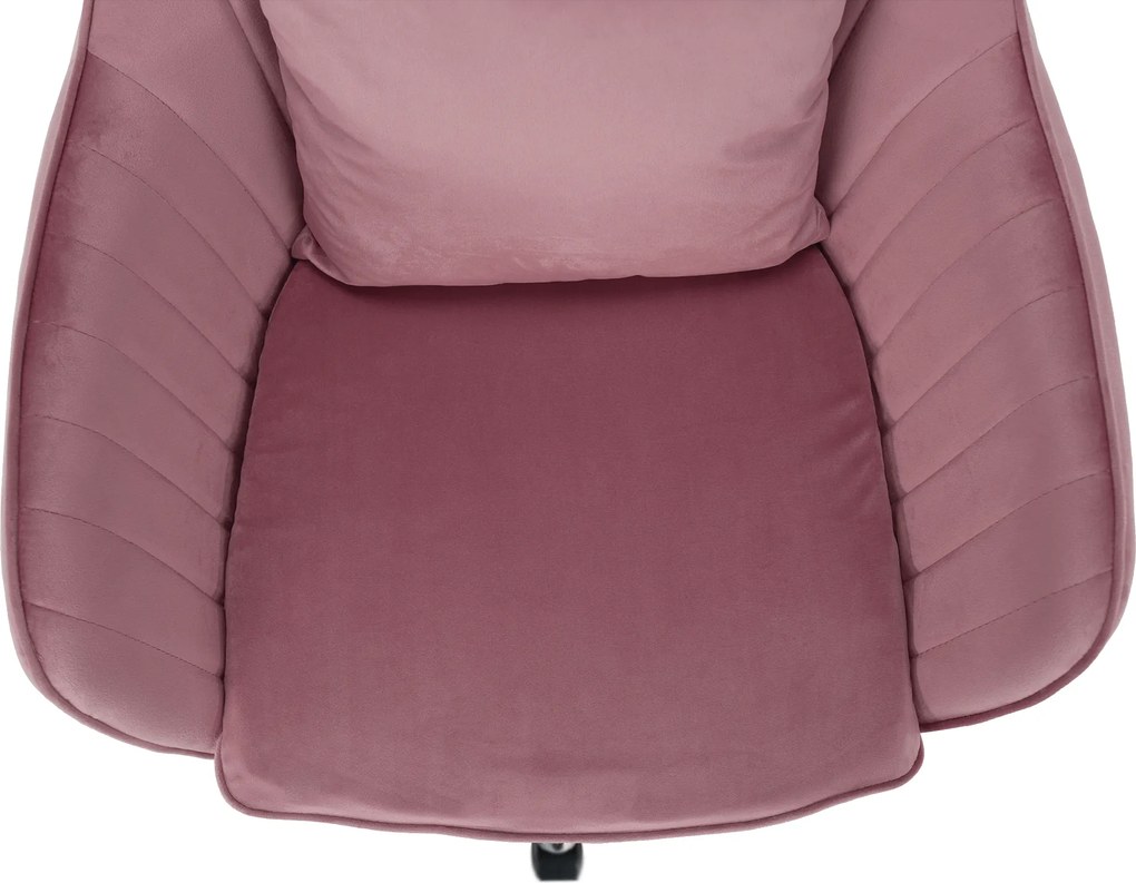 Irodai szék, rózsaszín Velvet szövet/króm, KLIAN
