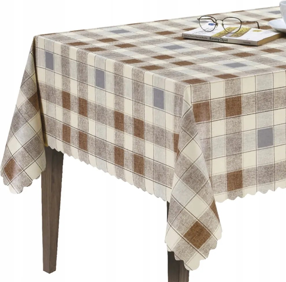 Cerata Abrosz Nem Szőtt Barna Kockás 140x230