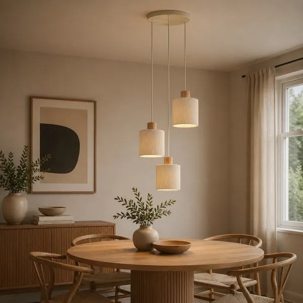 Brilliant - ARLO kábeles csillár 3xE27/20W/230V, Ø 40 cm, krémszínű