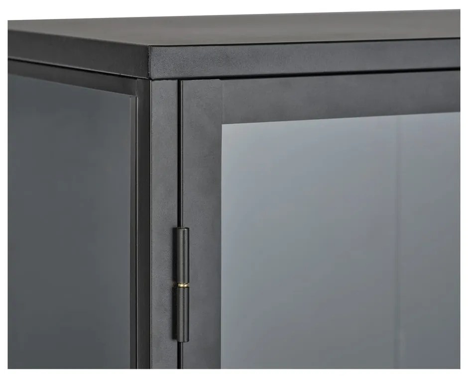 Fekete fém tálalószekrény 90x160 cm Carmel – Unique Furniture