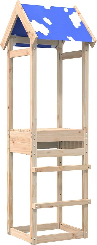 vidaXL Játék Torny Barna 52,5 x 46,5 x 195 cm Tömör fenyőfa
