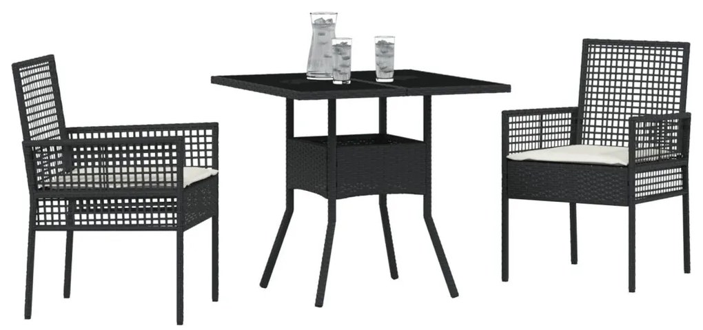 3 darabos kertibútor szett világosszürke polyrattan