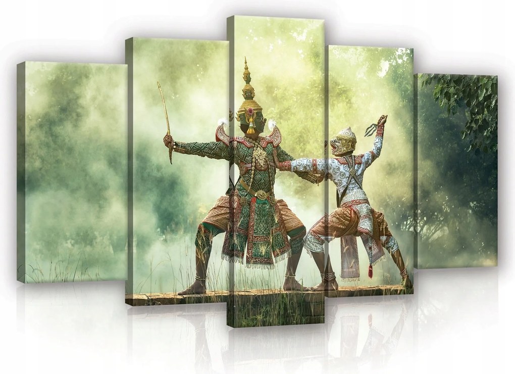 Vászonkép 100x60 Tánc hagyományos harcművészet rituálé jelmezek kultúra