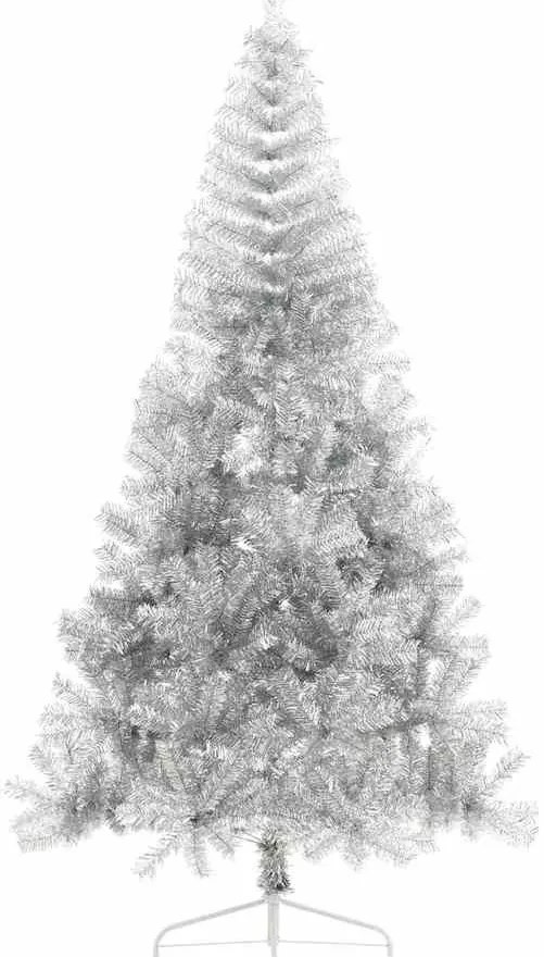 Mesterséges, előre világított karácsonyi fa Ezüst 210 cm PET