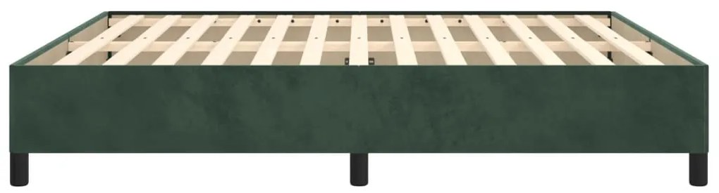 sötétzöld bársony ágykeret matrac nélkül 180x200 cm