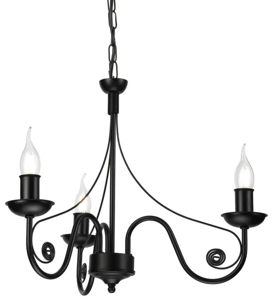 Csillár láncon DONATO 3xE14/40W/230V fekete