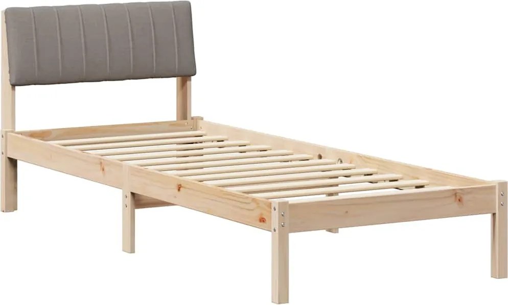 vidaXL Ágykeret fejtámlával Barna és taupe 80 x 200 cm Tömör fenyőfa