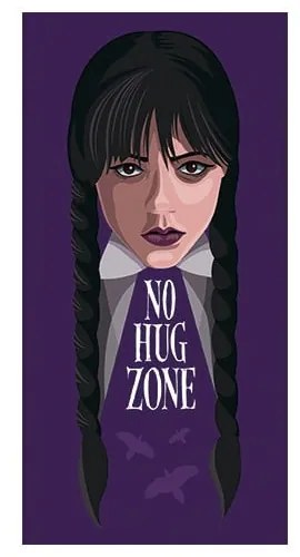 Sötétlila pamut gyerek fürdőlepedő 70x140 cm Wednesday – Jerry Fabrics