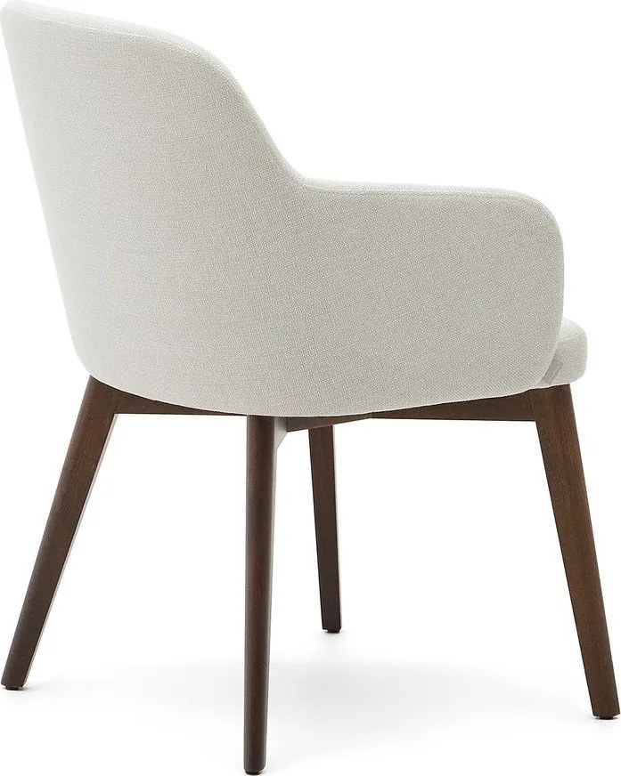 Krémszínű kárpitozott karfás étkezőfotel Nelida – Kave Home