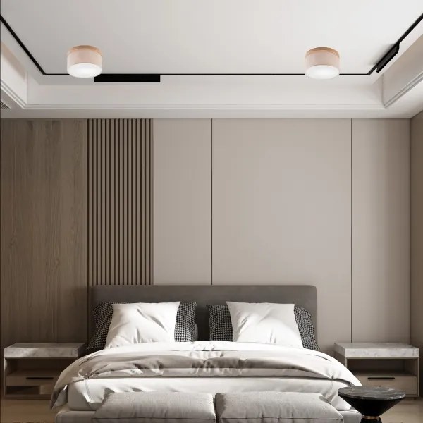 Brilagi - LED mennyezeti lámpa BELLADONNA 1xE27/15W/230V, 30 cm, bézs/dub