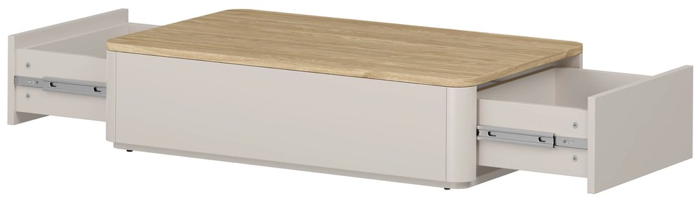 Elivo fiókos dohányzóasztal 100 cm - kasmír / olajozott tölgy