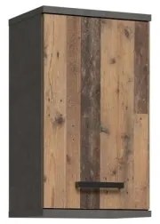 Fali fürdőszobaszekrény VENOM antracit/barna