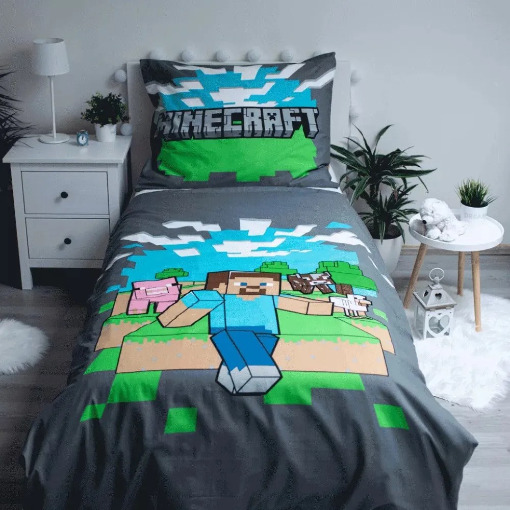 Minecraft Pixel Paradise ágyneműhuzat 140×200cm, 70×90 cm