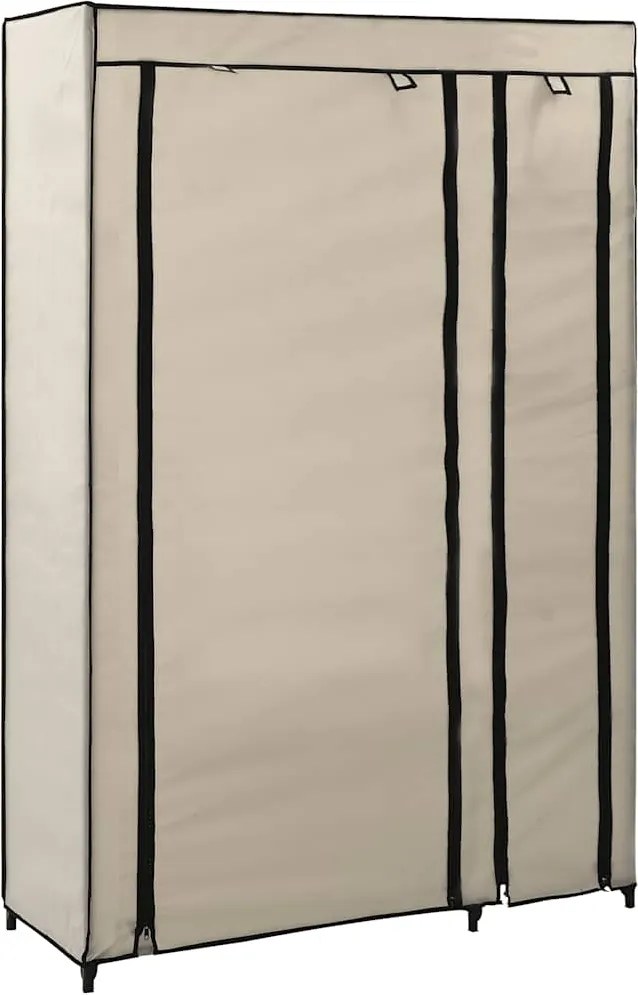 vidaXL krémszínű összecsukható szövet ruhásszekrény 110 x 45 x 175 cm