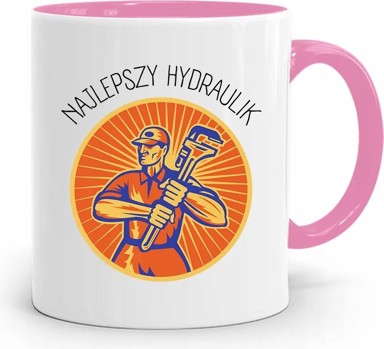 Rózsaszín Bögre Ajándék A Legjobb Vízvezeték Szerelőnek fényképes nyomtatással