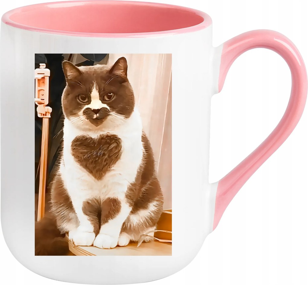 Valentin Napi Bögre Cica Szív vicces Ajándék 330 ml Csomagolás