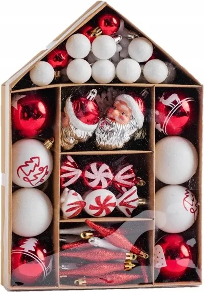 Karácsonyfadísz szett dísz szett mikulás, cukorka, jégcsap