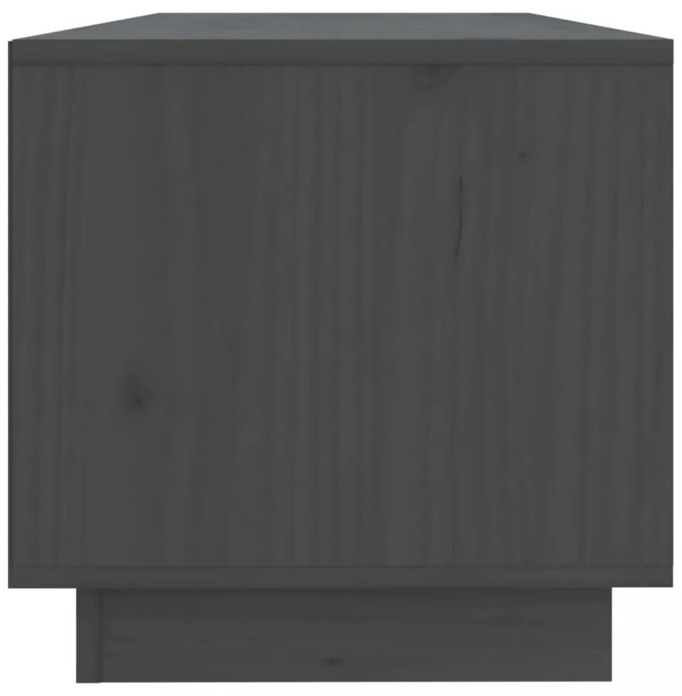 szürke tömör fenyőfa TV-szekrény 90 x 35 x 35 cm