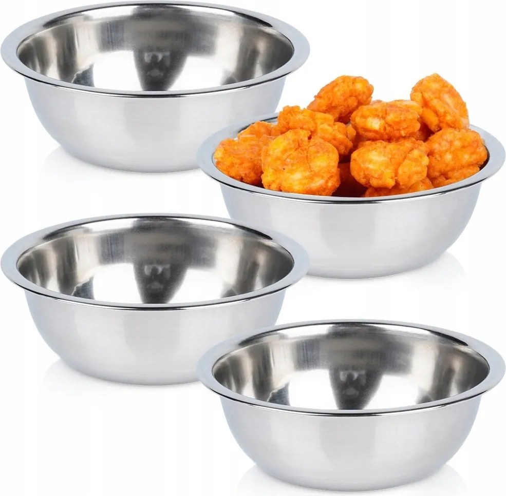 4x Acél Szószos Tál Mártogatós Tál Saláta 11cm 250ml