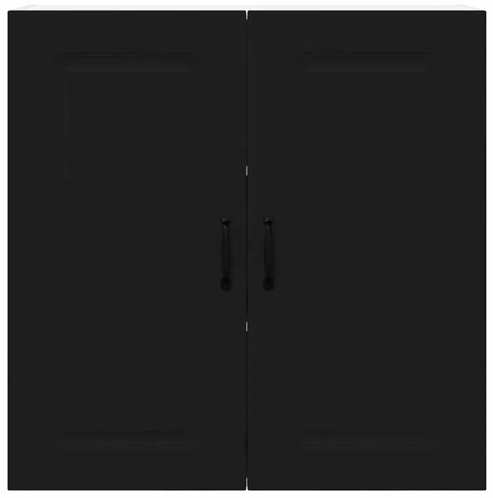 Fali konyhaszekrény polcokkal Fekete 80 x 31 x 80 cm Faanyag