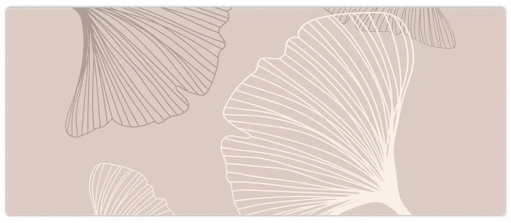 Kép - Bézs színű levelek N⁰6 (120x50 cm)