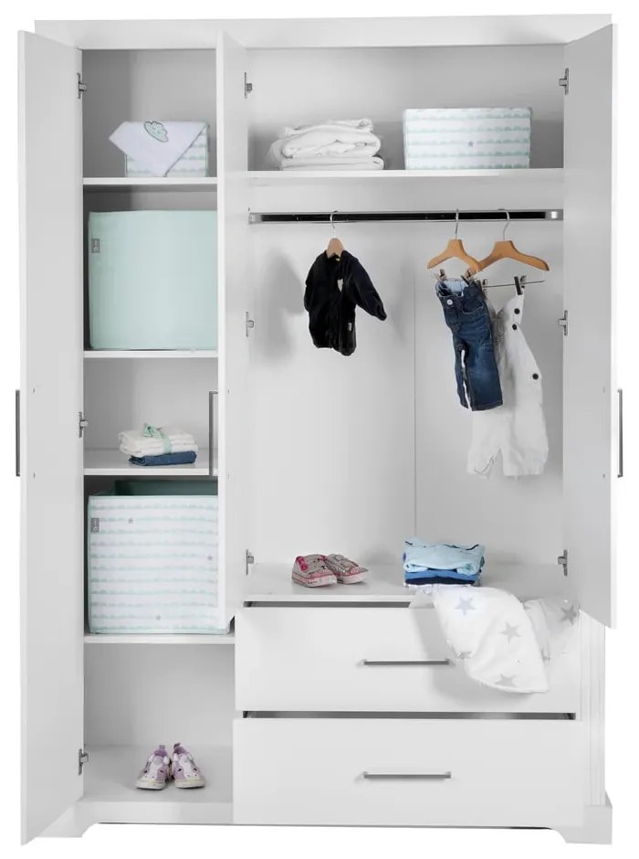 Fehér gyerek ruhásszekrény 139x199 cm Maxi – Roba