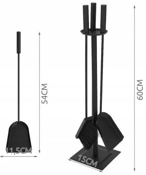 Kandalló szerszámok rozsdamentes acél 4 db